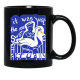 Hot Fuzz Swan Black Coffee Mug, Gift Coffee Mug - Black