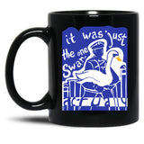 Hot Fuzz Swan Black Coffee Mug, Gift Coffee Mug