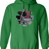 Hot Honey Hoodie - Retro Graphic Pullover Hoodie for Men & Women - Green