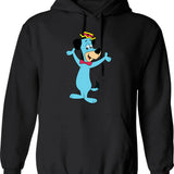 Huckleberry Hound Hoodie - Retro Graphic Pullover Hoodie for Men & Women - Black