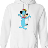 Huckleberry Hound Hoodie - Retro Graphic Pullover Hoodie for Men & Women - White