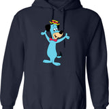 Huckleberry Hound Hoodie - Retro Graphic Pullover Hoodie for Men & Women - Navy