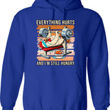 Human Garbage Funny Text Based Play On Words Personal Opinion Humor Hoodie - Blue