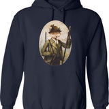 Hungry Dogs Run Faster Classic Hoodie - Retro Graphic Pullover Hoodie for Men & Women - Navy