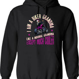 I Am A Biker Grandad Print Funny Gift For Cool Grandpas Hoodie - Black