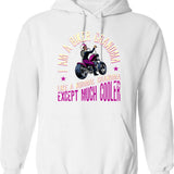 I Am A Biker Grandad Print Funny Gift For Cool Grandpas Hoodie - White