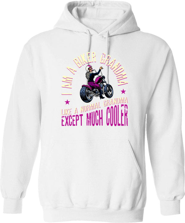 I Am A Biker Grandad Print Funny Gift For Cool Grandpas Hoodie - White