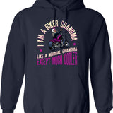 I Am A Biker Grandad Print Funny Gift For Cool Grandpas Hoodie - Navy