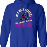 I Am A Biker Grandad Print Funny Gift For Cool Grandpas Hoodie - Blue