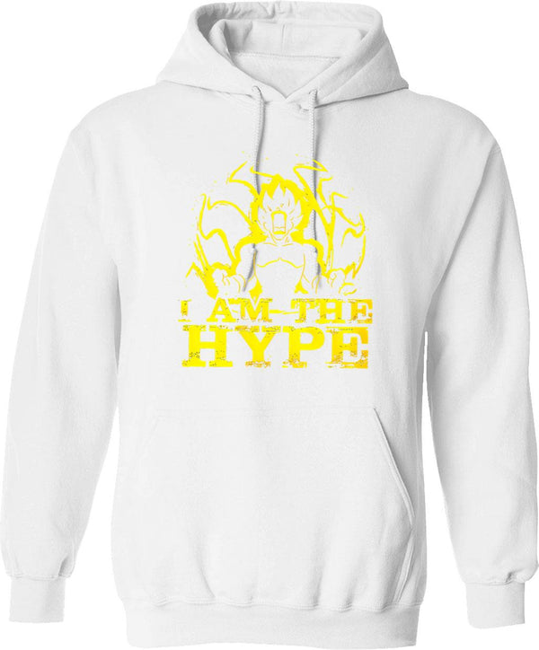 I Am The Hype Hoodie - Retro Graphic Pullover Hoodie for Men & Women - White