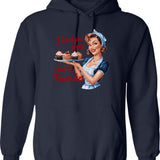 I Am Your Mother Hoodie - Retro Graphic Pullover Hoodie for Men & Women - Navy