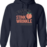 I Bleach My Stink Wrinkle Hoodie - Retro Graphic Pullover Hoodie for Men & Women - Navy