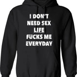 I Don't Need Sex Crypto Fucks Me Everyday Funny Saying In Vintage Style Hoodie - Black