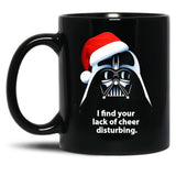 I Find Lack Of Cheer Disturbing Christmas Black Coffee Mug, Gift Coffee Mug