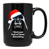 I Find Lack Of Cheer Disturbing Christmas Black Coffee Mug, Gift Coffee Mug