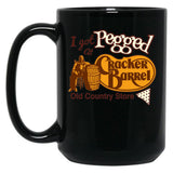 I Got Pegged At Cracker Barrel Old Country Store I Got Pegged At Cracker Black Coffee Mug, Gift Coffee Mug - Black