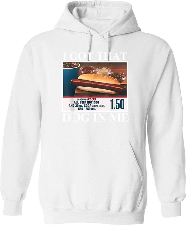 I Got That Dog In Me Funny Retro Vintage Sports Meme Hotdog Hoodie - White