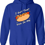 I Got That Dog In Me Funny Retro Vintage Sports Meme Hotdog Hoodie - Blue