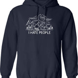 I Hate People - Sasquatch Bigfoot Funny Sarcastic Hoodie - Navy