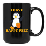 I Have Happy Feet Black Coffee Mug, Gift Coffee Mug