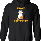 I Have Happy Feet Graphic Pullover Hoodie - Black
