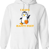 I Have Happy Feet Graphic Pullover Hoodie - White