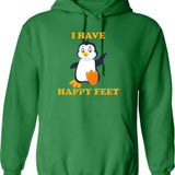 I Have Happy Feet Graphic Pullover Hoodie - Green