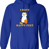 I Have Happy Feet Graphic Pullover Hoodie - Blue