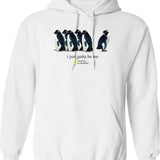 I Just Gotta Be Me Penguin Graphic Pullover Hoodie - White