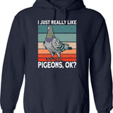 I Just Got Laid Vintage Distressed Design Vintage Funny Saying Chicken Just Got Laid Hoodie - Navy