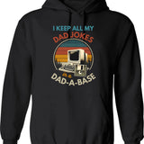 I Keep All My Dad Jokes In A Dad A Base Vintage Fathers Day Hoodie - Black