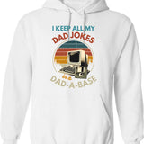 I Keep All My Dad Jokes In A Dad A Base Vintage Fathers Day Hoodie - White