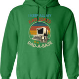 I Keep All My Dad Jokes In A Dad A Base Vintage Fathers Day Hoodie - Green