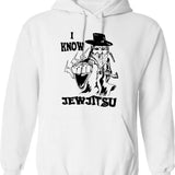I Know Jew Jitsu Funny Gift Jews Rabbi Graphic Pullover Hoodie - White