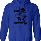 I Know Jew Jitsu Funny Gift Jews Rabbi Graphic Pullover Hoodie - Blue