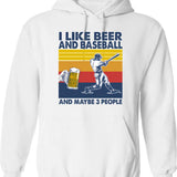 I Like Bad Music Only Hoodie - Retro Graphic Pullover Hoodie for Men & Women - White