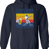 I Like Bad Music Only Hoodie - Retro Graphic Pullover Hoodie for Men & Women - Navy