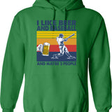 I Like Bad Music Only Hoodie - Retro Graphic Pullover Hoodie for Men & Women - Green