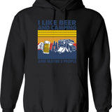 I Like Beer And Baseball And Maybe 3 People Hoodie - Black