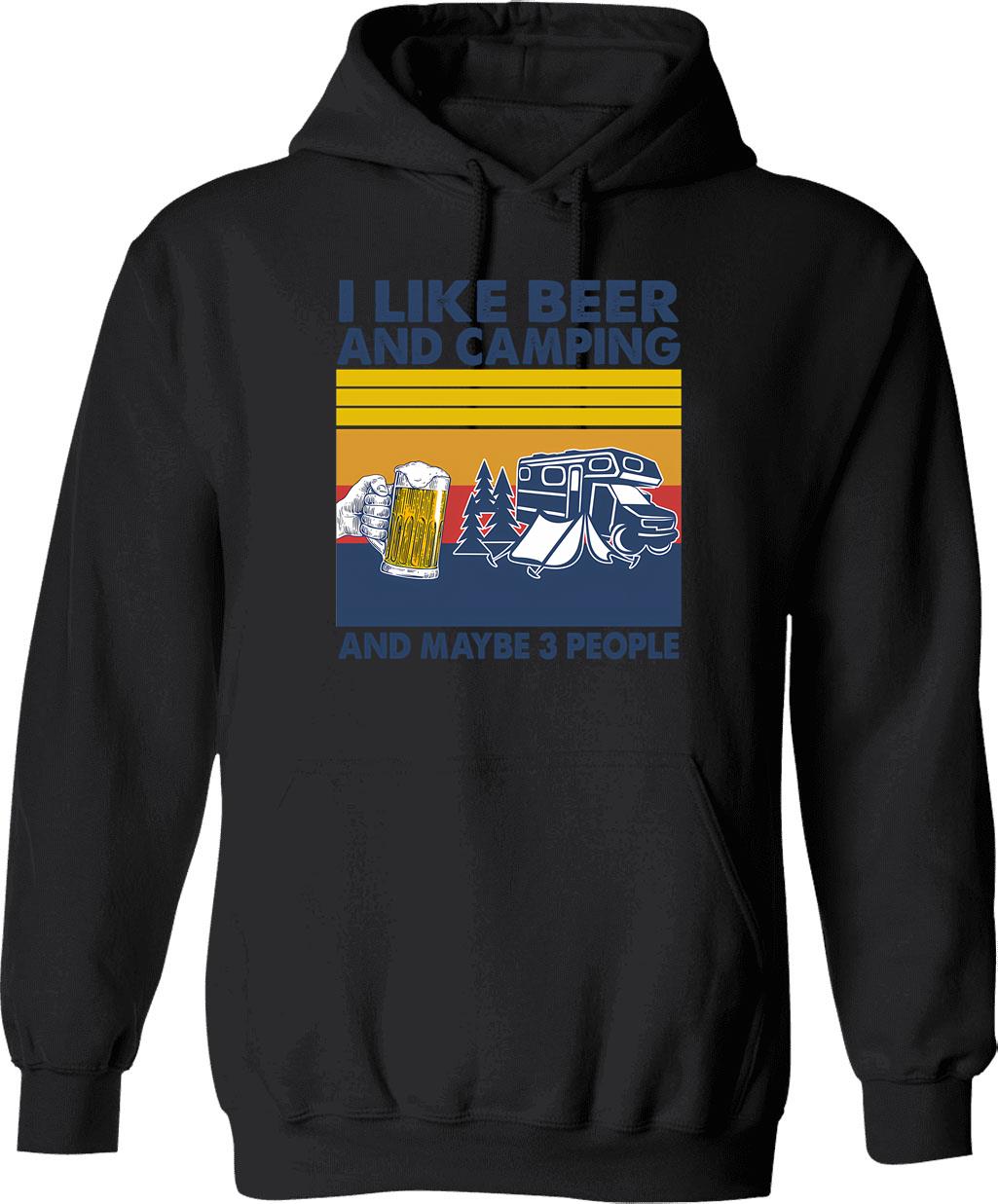 I Like Beer And Baseball And Maybe 3 People Hoodie - Black