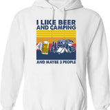 I Like Beer And Baseball And Maybe 3 People Hoodie - White