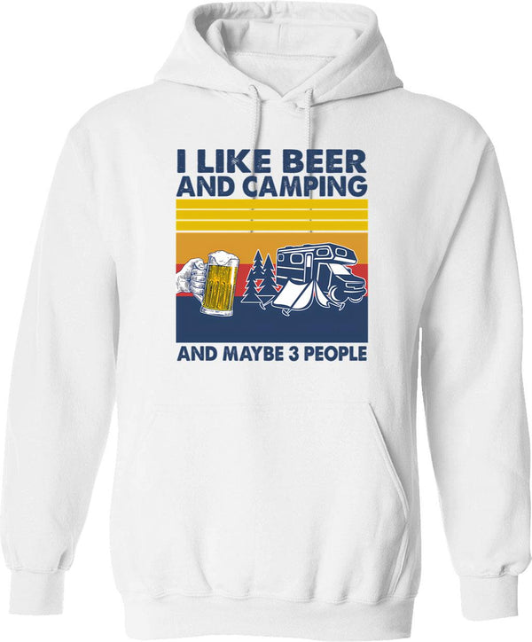 I Like Beer And Baseball And Maybe 3 People Hoodie - White