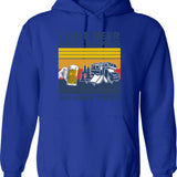 I Like Beer And Baseball And Maybe 3 People Hoodie - Blue