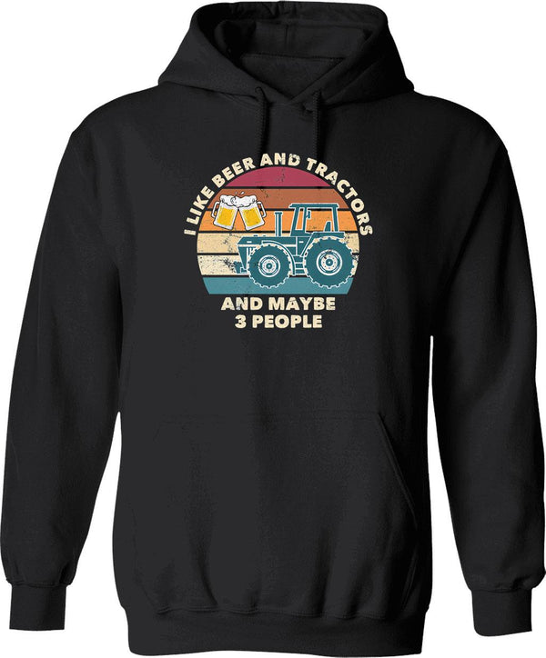 I Like Beer And Camping And Maybe 3 People Hoodie - Black