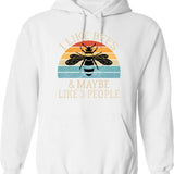 I Like Beer And Tractors Funny Distressed Vintage Farmer Hoodie - White