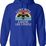 I Like Beer And Tractors Funny Distressed Vintage Farmer Hoodie - Blue