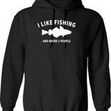 I Like Coffee Fishing And Maybe 3 People Hoodie - Black