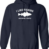 I Like Coffee Fishing And Maybe 3 People Hoodie - Navy