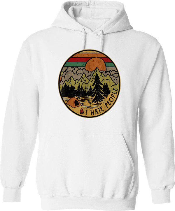 I Love Camping I Hate People Outdoors Funny Vintage Hoodie - White