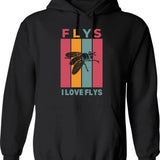 I Love Dp Funny Vintage Hoodie - Retro Graphic Cosy Pullover - Black